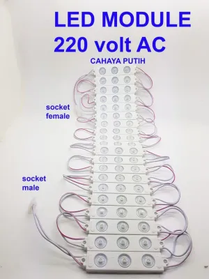 Led Modul 3 Mata + Lensa Cembung - Listrik AC 220 Volt - Putih