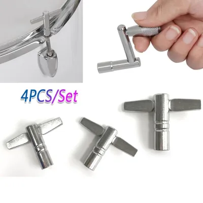 4Pcs Metal Drum key tuner with Continuous Motion Speed Percussion Parts Square Tuning Key
