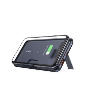 Aukey PB-WL02 Basix Pro 10000mAh Powerbank With USB-A And USB-C 18W PD QC 3.0 Magnetic Wireless Charging Flip-Out Stand