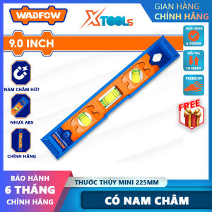 Thước thủy mini Wadfow chiều dài 225mm có nam châm hút 3 lọ nước chất liệu NHỰA PP
