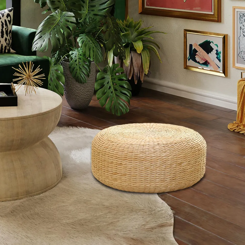 Aayang Rattan Floor Pillow Japanese Style Leisure Decor Handmade