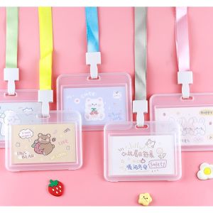 Thẻ đeo bảng tên nhựa trong suốt kèm dây  thẻ học sinh sinh viên nhân viên / vỏ bao thẻ loại ngang - dọc cao cấp