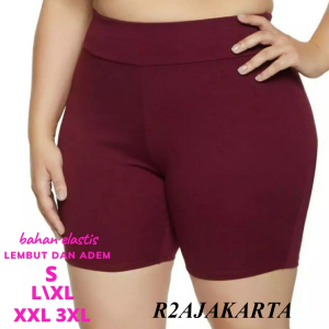 CELANA SHORT PANTS BAHAN ADEM SPANDEK ELASTIS JUMBO XXL / CELANA DALEMAN LEGGING SHORT PANTS BISA COD RJKT67