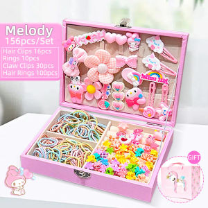 Hair Ties for Kids 156pcs/Set Kuromi Hair Rope Hair Accessories Headdress Set Gift Giving for Girls