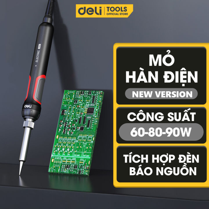 Mỏ Hàn Điện Deli Chính Hãng 60-80-90W Chất Lượng Cao - Mũi hàn nhiệt ...