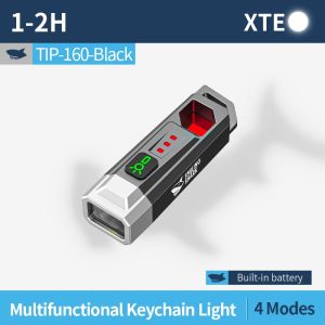 SMILING SHARK LED Flashlight 4Mode Red White Light Keychain Light Type-c Rechargeable Small Torch Light Waterproof Travel Essential TIP160