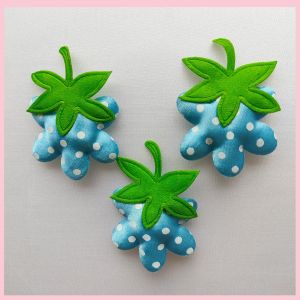 Patch aplikasi anggur biru polkadot daun hijau aksesoris hampers