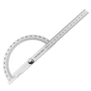 180 Degree Stainless Steel Protractor Angle Rotary Measuring Ruler Woodworking Goniometer Gauge