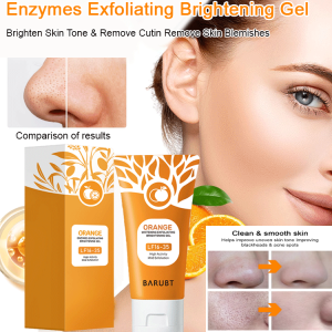 Orange Enzyme Facial Deep Cleansing Gel Exfoliating Exfoliating Gentle Moisturizing Scrubs Enzyme Exfoliating Gel Fruit Acid Scrub Acne Prone Skin Exfoliator Gel Peel Mask Non Abrasive Vegan Formula
