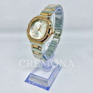 BISA COD! Jam Tangan Cewek Wanita Dewasa Petak Rantai Fashion Import Murah Mewah BONUS BATERAI CADANGAN!