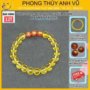 Vòng tam hợp tỵ dậu sửu đá thạch anh vàng - Vòng tam hợp quý nhân bảo hành 12 tháng