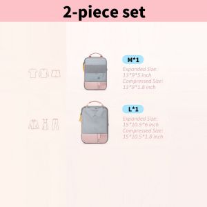 Compression Packing Cubes Expandable Foldable Travel Storage Bags Luggage Organizer4/6/12Set