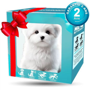 Realistic Robot Dog Plush Toy Cute Puppy Stuffed Animal Lifelike Simulation Design Soft Short Fur Kids Toy Home Decor Collectible