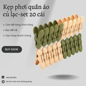 Combo 20 kẹp quần áo nhựa cao cấp- kẹp củ lạc màu pastel cực xinh