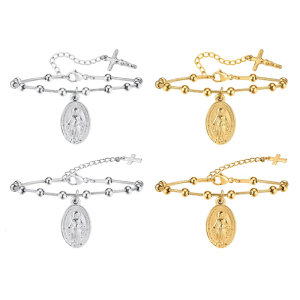 Women Vintage Minimalist Snake Chain Bracelet Rosary Beads Bracelet Fashion Wrist Jewelry Suitable for Gifts