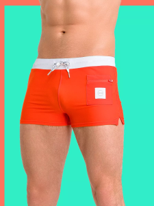 Hazelwood ®  กางเกงว่ายน้ำชาย แห้งไว  Barney Cherry Tomato 23-29-02