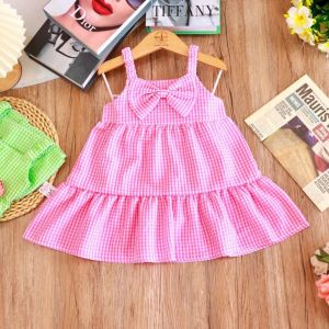 Váy bé gái 2 dây Hàn Quốc sọc carô cực xinh chất vải xốp thái mềm thoáng mát không nhăn từ 5-16kg (nhiều màu)