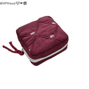 WP💓💛💖 Makeup Bag For Women Embroidered Bowknot Travel Cosmetic Bags Large Capacity Handheld Makeup Toiletry Storage Bag