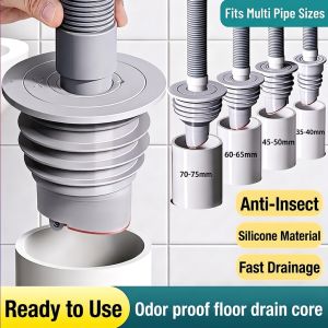 Premium Drain Pipe Odor Seal Ring Silicone Adjustable Anti-Insect Plug Fast Drainage for Bathroom Sink