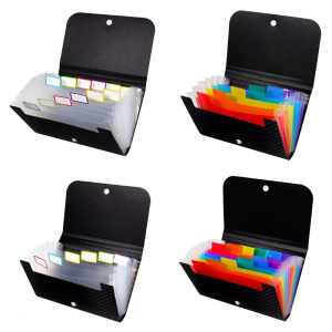 Small File Wallet Receipt Folder A6 Accordion Folder 7-layer 13-layer File for Case Waterproof with Self-adhesive Index