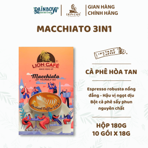 Cà phê hòa tan 3in1 Lion Cafe Macchiato - Hộp 180g (18g x 10 gói)