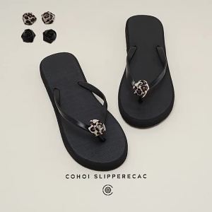 [Free Shipping] Womens Thick-Soled Floral Beach Sandals Ins Style Non-Slip Flip-Flops for Outdoor Wear 2026 Summer Womens Thick-Soled Floral Beach Shoes