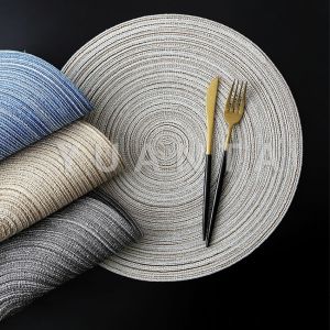 YUANTA แผ่นรองจาน ทรงกลม ทนความร้อน ที่รองจานสไตล์ญี่ปุ่น กันลื่น ทำความสะอาดง่าย แผ่นรองจานสไตล์นอร์ดิก Round placemat