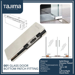 Tajima Glass Door Bottom Patch Fitting (Stainless Steel)