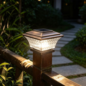 Solar Powered Post Cap Lights Decorative Garden Pathway Deck Lighting IP44 Waterproof Two Color Modes LED Fence Lamp Easy Installation For 4x4 5x5 Wooden Post