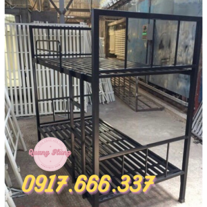 [GIAO HÀNG TOÀN QUỐC] Giường sắt 2 tầng hộp 4X4 màu đen kem giường sắt hộp chắc chắn giao hàng toàn quốc