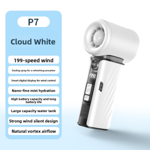 Mini Misting Handheld Fan Turbo Cold Wind Cooling Fan Nano Ultrasonic Spray Humidifier 4000mAh Type-C Rechargeable LED Display Portable Fan for Student Commute Outdoor Travel
