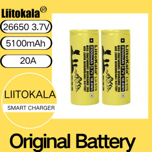 【24Hours Ship】Liitokala rechargeable lithium battery 3.7V LII-51S 26650battery 5100mAh