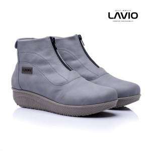 Sepatu Boots Wanita Lavio Vanilla Orchid suede Boot Cewek Korea Kekinian Resleting Keren 2023 Bagus Murah Terlaris