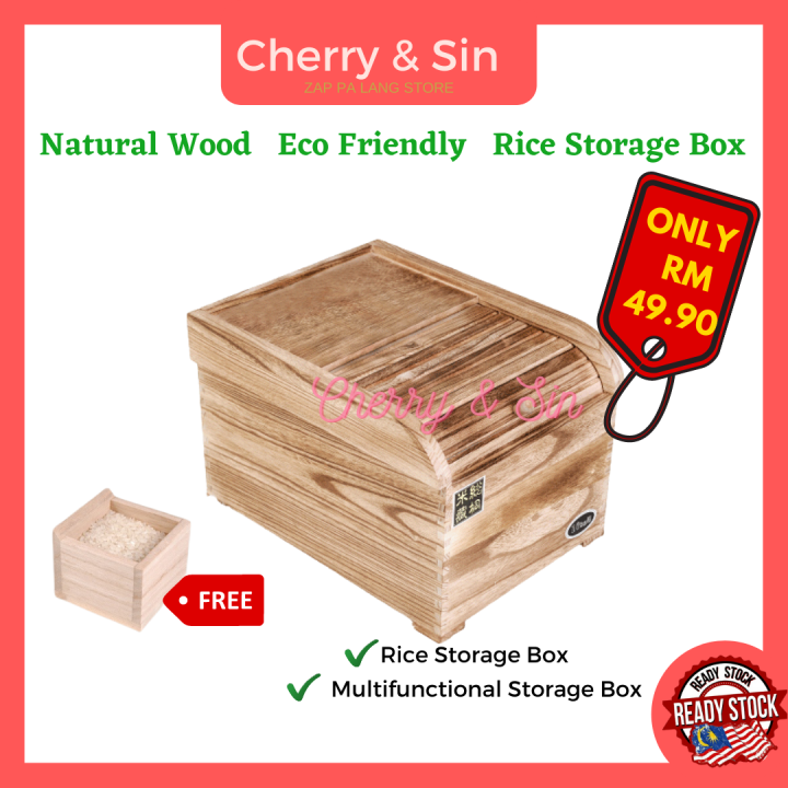 [U&I] Japan Natural Wood Multipurpose Storage Box/INS Style Rice Box ...