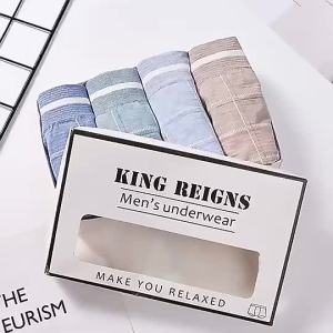 จัดส่งจากจีน [2025] ใหม่ ชุดชั้นในชาย King No.1 ขายดี ไร้รอยต่อ ลายตาราง ยืดหยุ่นสูง สบาย ระบายอากาศได้ บ็อกเซอร์ไร้รอยต่อ บรรจุกล่อง 042