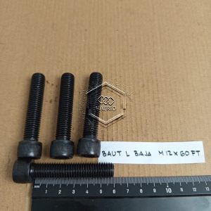 BAUT L M12X60 (6CM) FULL DRAT BAJA BAUT L BAJA M12 X 60 GRADE 12.9 BAUD L BAJA M12 PANJANG 6 CM / BAUT L 10X60 KUNCI L 10MM BAUT L M12X60 12X60 12 X 60 DIAMETER BODY DRAT 12MM GRADE 12.9 PITCH DRAT 1.75 MUR KUNCI PAS 19 M12 X60 M12X 60 60MM 60MM