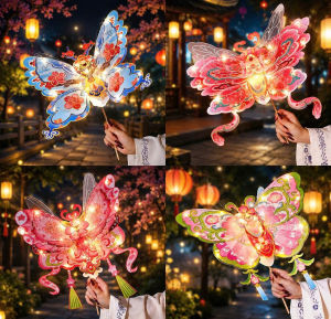 Đèn Lồng Bướm Hoa LED Cầm Tay Đeo Lưng – Phụ Kiện Trung Thu Chụp Ảnh Áo Dài Phát Sáng Tự Lắp Ráp