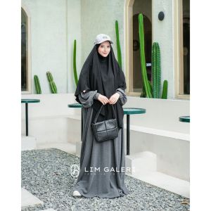 PANSY DRESS Abaya Bahan Knit Premium Gamis Daily Busui by Lim Galeri (Abaya Only)