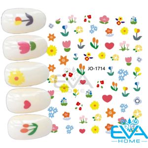 Sticker Dán Móng Tay 3D Trang Trí Móng Hoạ Tiết Hoa Nhỏ Sắc Màu Colorful Flowers JO1714