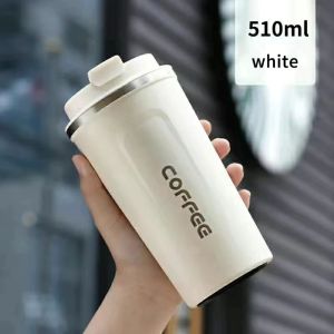 Shanshop  380ml/510ml Stainless steel coffee mug with Leakproof Lid Vacuum Insulation coffee cup