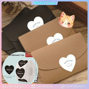 500Pcs/roll New Red Heart Thank You Stickers Cute Heart-shaped Decorative Seal Labels for Wedding Party Gifts Business Package