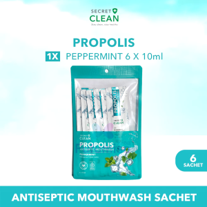 FUFUMISE | SECRET CLEAN PROPOLIS Mouthwash Sachet | Peppermint 10ml x 6 sachet