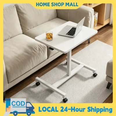 Foldable Laptop Table With Wheels Adjustable Height Bedside Table Small Table Study Desk Simple Lazy Wood Table