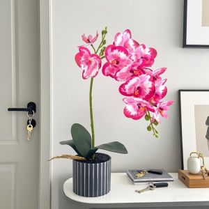 FLORI Flower Pot Simulated Butterfly Orchid Multi-Bloom DIY Plastic Fake Flower Faux Flowers Artificial Orchid Bonsai Home Decor