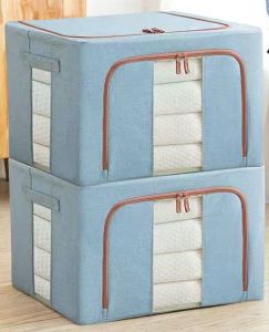 【Kain berkualitas】66L/110L katun dan linen   tahan lembab storage box   Lipat kotak penyimpanan