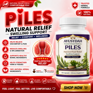 Ayusydh Herbal Wellness Piles Haemorrhoid Relief Swelling Support 100% Natural 60 Capsules Dietary Supplement Piles supplement Hemorrhoids supplement Hemorrhoid relief Piles relief capsules Natural piles treatment Internal hemorrhoids support