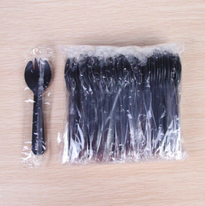 100 pcs Single Wrapped Disposable Fork Spoon Dessert Spoon Individually Packed Fruit Fork Birthday Cake Spoon