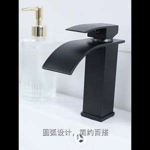 Bathroom faucet matte black/silver waterfall spout stainless steel single handle basin hand washing faucet bathroom sinkFast shipping