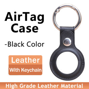 Leather Case For Apple AirTag Locator Tracker Air Tag With Keychain Anti-lost Cover Protective Casing Airtags Holder Top Sale