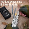 BIBURY Multitool Pliers Pro BI2045, Foldable Multitools with Replaceable Wire Cutters and Saw, Stainless Steel Multi Tool w/Upgraded Scissors and Screwdriver Set, Ideal for Camping, Fishing, Survival. 